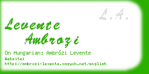 levente ambrozi business card
